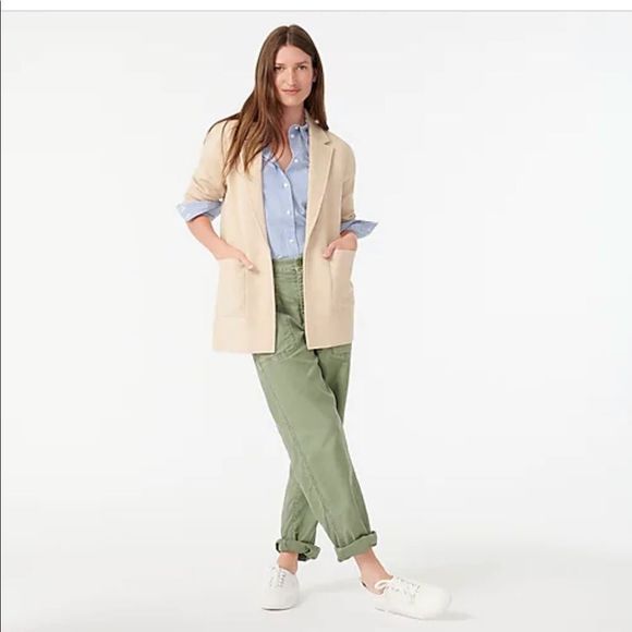 J. Crew Sophie Open Front Sweater-Blazer Size XS Heather Natural - Picture 5 of 16